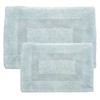 Hastings Home 2-piece 100-percent Cotton Bathmat, Reversible, Soft, Absorbent Bathroom Rugs, Seafoam 820539BSQ